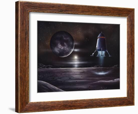 Manned Mission To Charon, Artwork-Richard Bizley-Framed Photographic Print