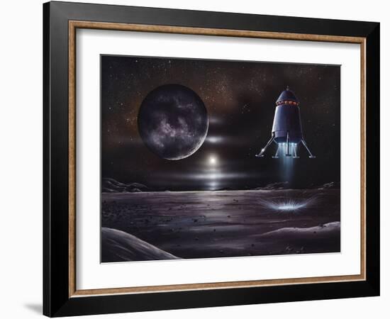 Manned Mission To Charon, Artwork-Richard Bizley-Framed Photographic Print