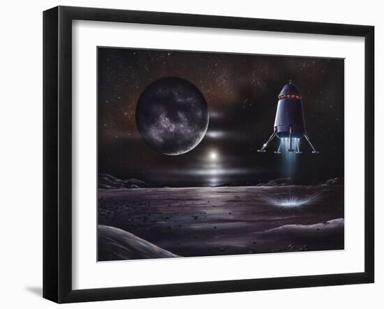 Manned Mission To Charon, Artwork-Richard Bizley-Framed Photographic Print