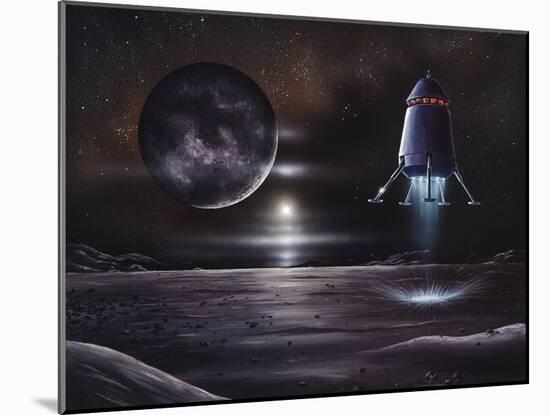 Manned Mission To Charon, Artwork-Richard Bizley-Mounted Photographic Print