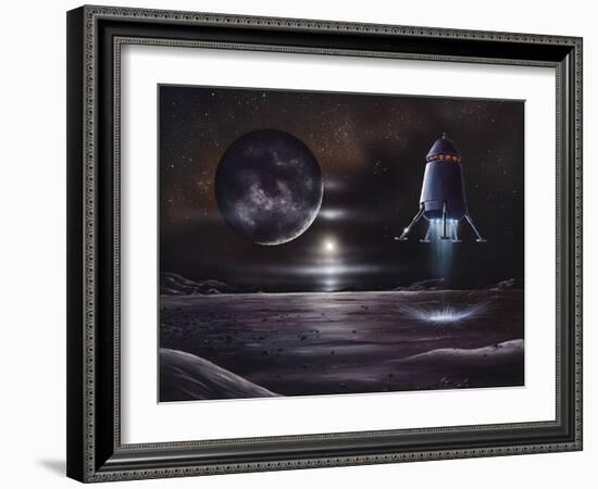 Manned Mission To Charon, Artwork-Richard Bizley-Framed Photographic Print