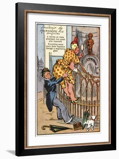 Manneken Pis Postcard Album - Through the Magnifying Glass-null-Framed Art Print