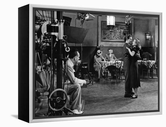 MANNEQU 1938 directed by FRANK BORZAGE Frank borzage (left) directs Spencer Tracy and Joan Crawford-null-Framed Stretched Canvas