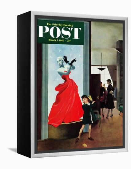 "Mannequin" Saturday Evening Post Cover, March 1, 1952-George Hughes-Framed Premier Image Canvas