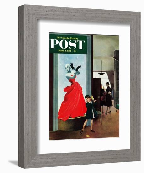 "Mannequin" Saturday Evening Post Cover, March 1, 1952-George Hughes-Framed Giclee Print