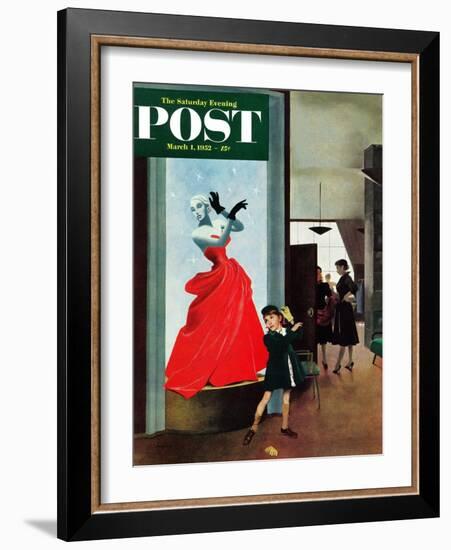 "Mannequin" Saturday Evening Post Cover, March 1, 1952-George Hughes-Framed Giclee Print