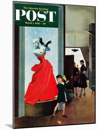 "Mannequin" Saturday Evening Post Cover, March 1, 1952-George Hughes-Mounted Giclee Print