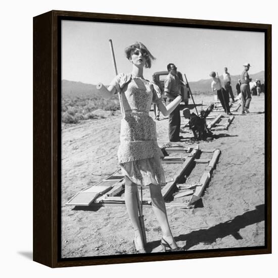 Mannequins Used to Gauge Effect of Atomic Blast on Human Body Standing at Atomic Bomb Test Site-Loomis Dean-Framed Premier Image Canvas