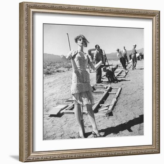 Mannequins Used to Gauge Effect of Atomic Blast on Human Body Standing at Atomic Bomb Test Site-Loomis Dean-Framed Photographic Print