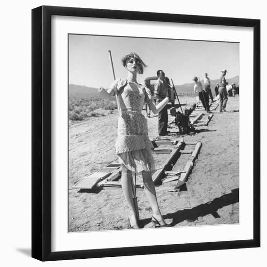 Mannequins Used to Gauge Effect of Atomic Blast on Human Body Standing at Atomic Bomb Test Site-Loomis Dean-Framed Photographic Print