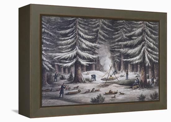 Manner of Making a Resting Place on a Winter's Night-Edward Finden-Framed Premier Image Canvas