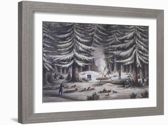 Manner of Making a Resting Place on a Winter's Night-Edward Finden-Framed Giclee Print