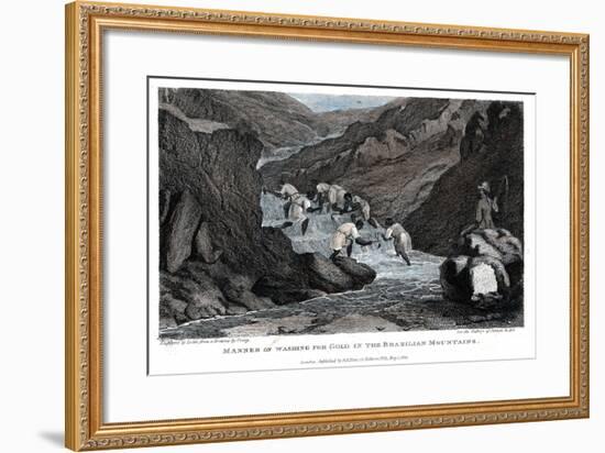 Manner of Washing for Gold in the Brazilian Mountains, 1814-Lester-Framed Giclee Print