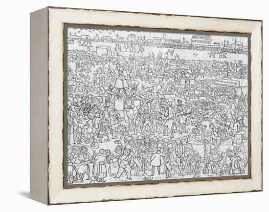 'Manners and Customs of ye Englyshe in 1849: A View of Epsom Downe on ye Derbye Daye', 1849-Richard Doyle-Framed Premier Image Canvas