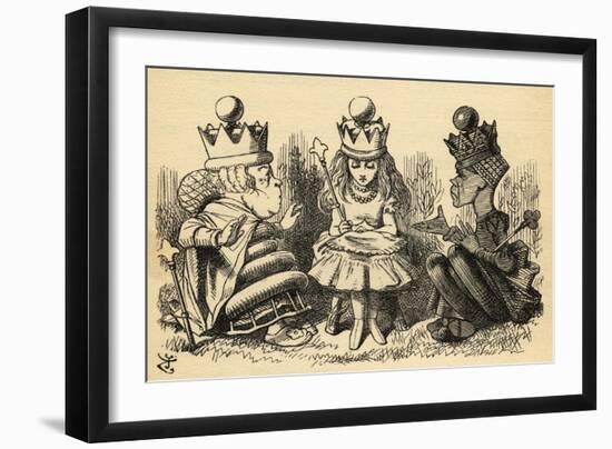 Manners and Lessons, Illustration from 'Through the Looking Glass' by Lewis Carroll (1832-98)…-John Tenniel-Framed Giclee Print