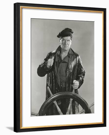 Manning the Wheel-null-Framed Photo