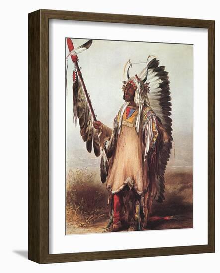 Mano-Tope, Ceremonial Regalia, 1833-Karl Bodmer-Framed Giclee Print