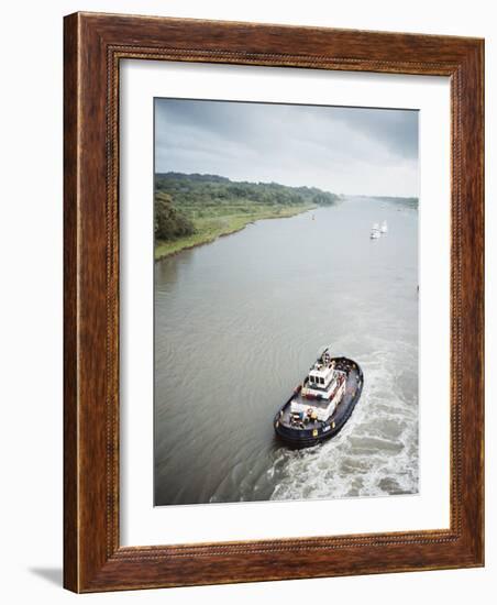 Manoeuvering Tugs, Panama Canal, Panama, Central America-Mark Chivers-Framed Photographic Print