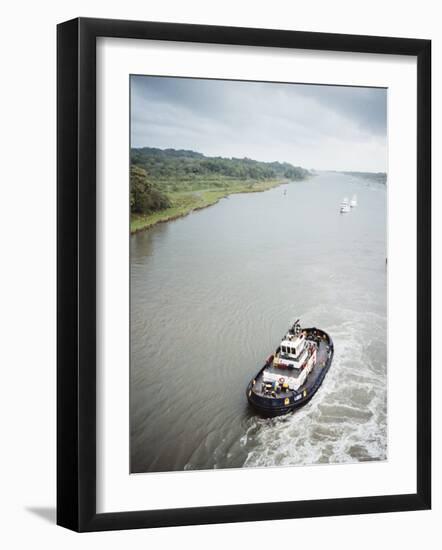 Manoeuvering Tugs, Panama Canal, Panama, Central America-Mark Chivers-Framed Photographic Print