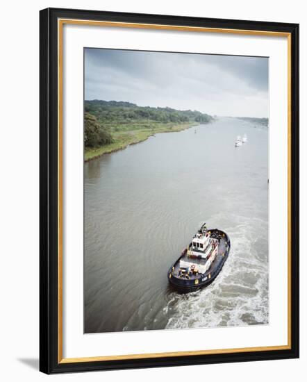 Manoeuvering Tugs, Panama Canal, Panama, Central America-Mark Chivers-Framed Photographic Print