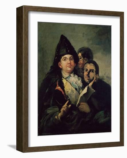 Manolito Guasquez and the Fool of Coria (Oil on Canvas)-Francisco Jose de Goya y Lucientes-Framed Giclee Print