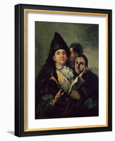 Manolito Guasquez and the Fool of Coria (Oil on Canvas)-Francisco Jose de Goya y Lucientes-Framed Giclee Print