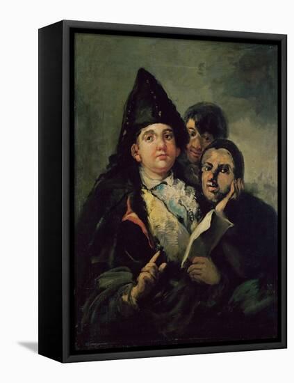 Manolito Guasquez and the Fool of Coria (Oil on Canvas)-Francisco Jose de Goya y Lucientes-Framed Premier Image Canvas