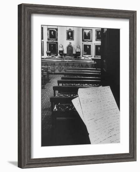 Manscript of Darwin's Theory, First Made Public in This Room of Linnean Society-Mark Kauffman-Framed Photographic Print