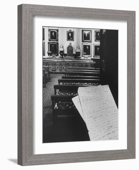 Manscript of Darwin's Theory, First Made Public in This Room of Linnean Society-Mark Kauffman-Framed Photographic Print