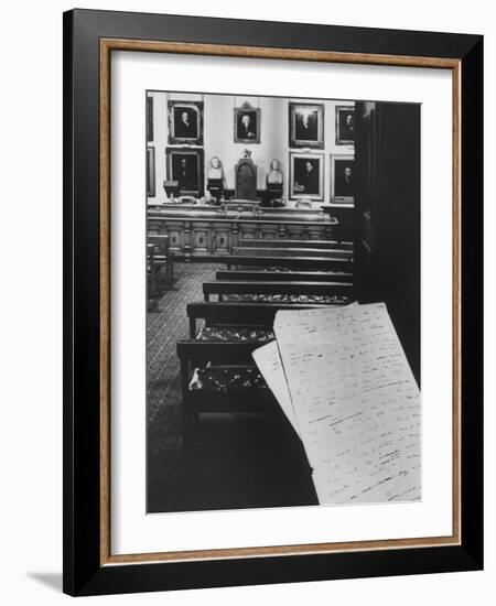 Manscript of Darwin's Theory, First Made Public in This Room of Linnean Society-Mark Kauffman-Framed Photographic Print