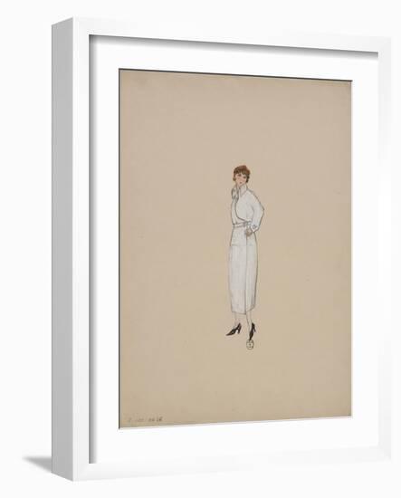 Manteau velours côtelé blanc caoutchouté-Madeleine Vionnet-Framed Giclee Print