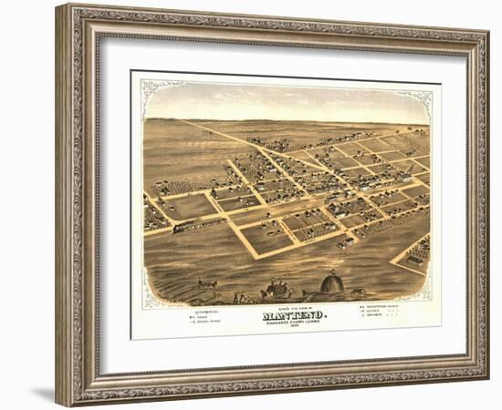 Manteno, Illinois - Panoramic Map-Lantern Press-Framed Art Print