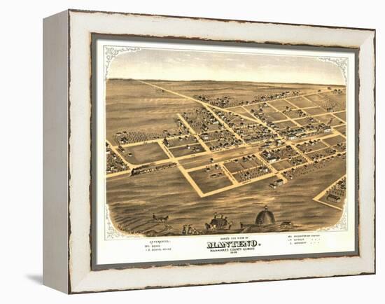 Manteno, Illinois - Panoramic Map-Lantern Press-Framed Stretched Canvas