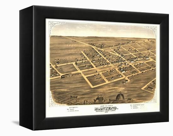 Manteno, Illinois - Panoramic Map-Lantern Press-Framed Stretched Canvas