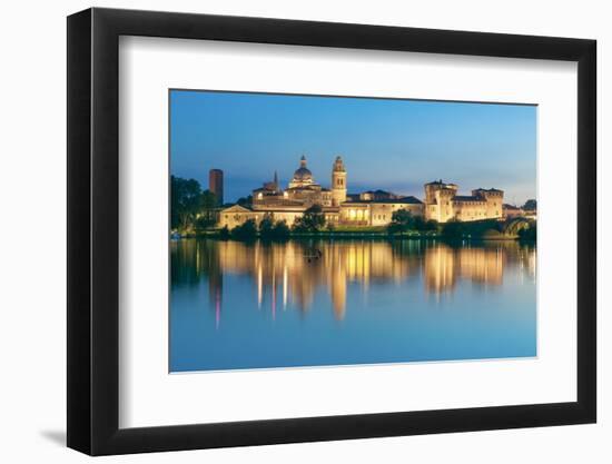 Mantova, Lombardy, Italy. Mincio's Banks with Historical Buildings at Sunset.-Marco Bottigelli-Framed Photographic Print