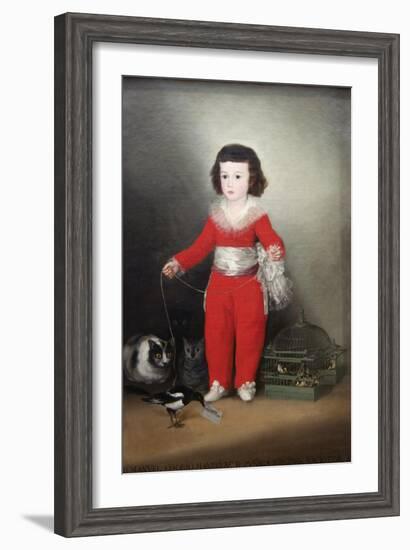 Manuel Osorio Manrique De Zuñiga, a Child with His Pets-Francisco de Goya-Framed Art Print