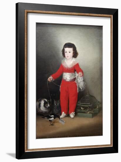 Manuel Osorio Manrique De Zuñiga, a Child with His Pets-Francisco de Goya-Framed Art Print