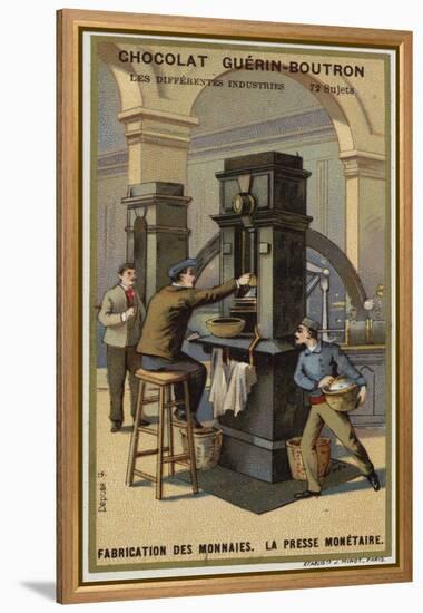 Manufacturing Coins, Coin Press-null-Framed Premier Image Canvas