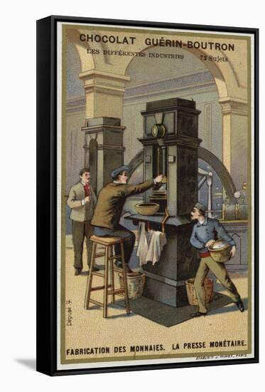 Manufacturing Coins, Coin Press-null-Framed Premier Image Canvas