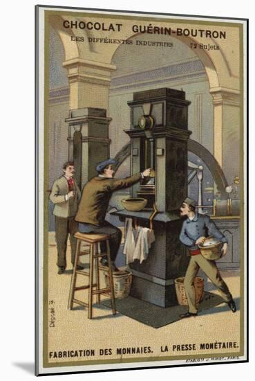 Manufacturing Coins, Coin Press-null-Mounted Giclee Print