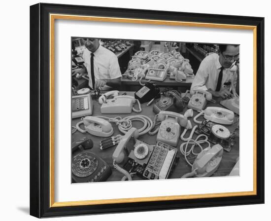 Manufacturing of Telephones at Western Electric Co-Yale Joel-Framed Photographic Print