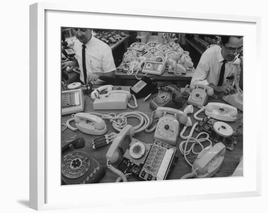 Manufacturing of Telephones at Western Electric Co-Yale Joel-Framed Photographic Print