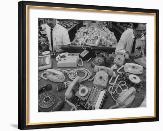 Manufacturing of Telephones at Western Electric Co-Yale Joel-Framed Photographic Print