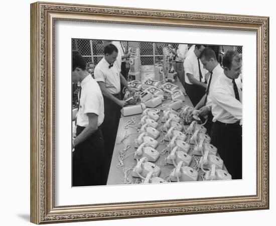 Manufacturing of Telephones at Western Electric Co-Yale Joel-Framed Photographic Print