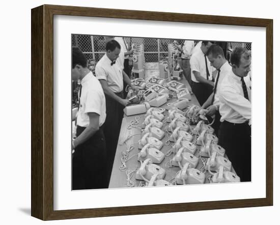 Manufacturing of Telephones at Western Electric Co-Yale Joel-Framed Photographic Print