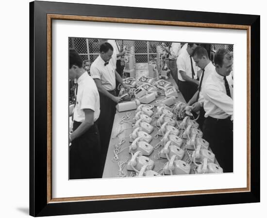 Manufacturing of Telephones at Western Electric Co-Yale Joel-Framed Photographic Print