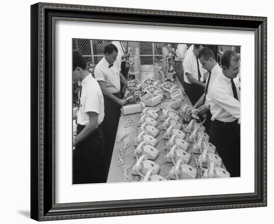 Manufacturing of Telephones at Western Electric Co-Yale Joel-Framed Photographic Print