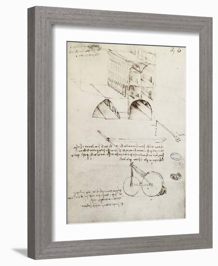 Manuscript B-Leonardo da Vinci-Framed Giclee Print