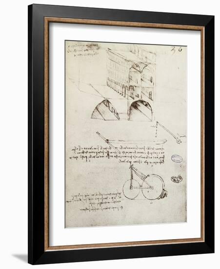 Manuscript B-Leonardo da Vinci-Framed Giclee Print