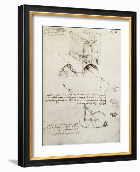 Manuscript B-Leonardo da Vinci-Framed Giclee Print